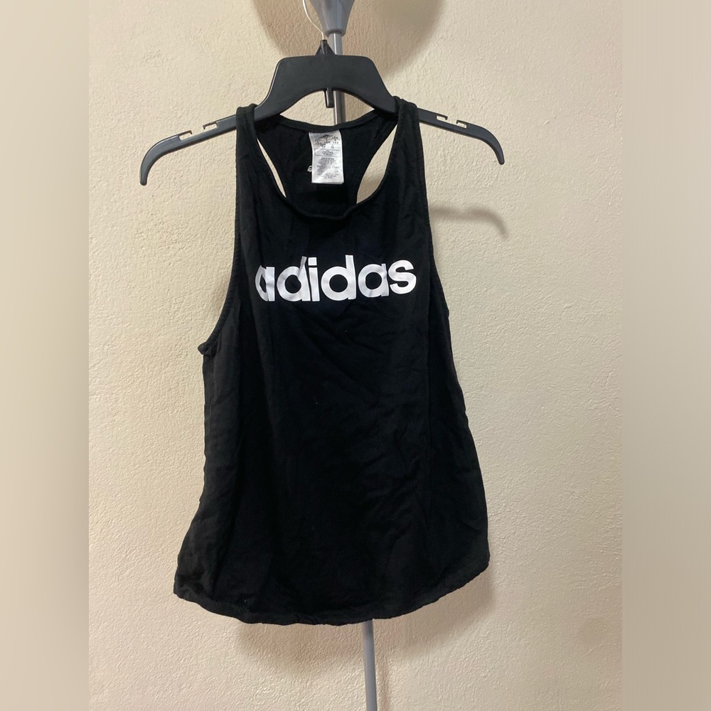 Adidas || black athletic tank top